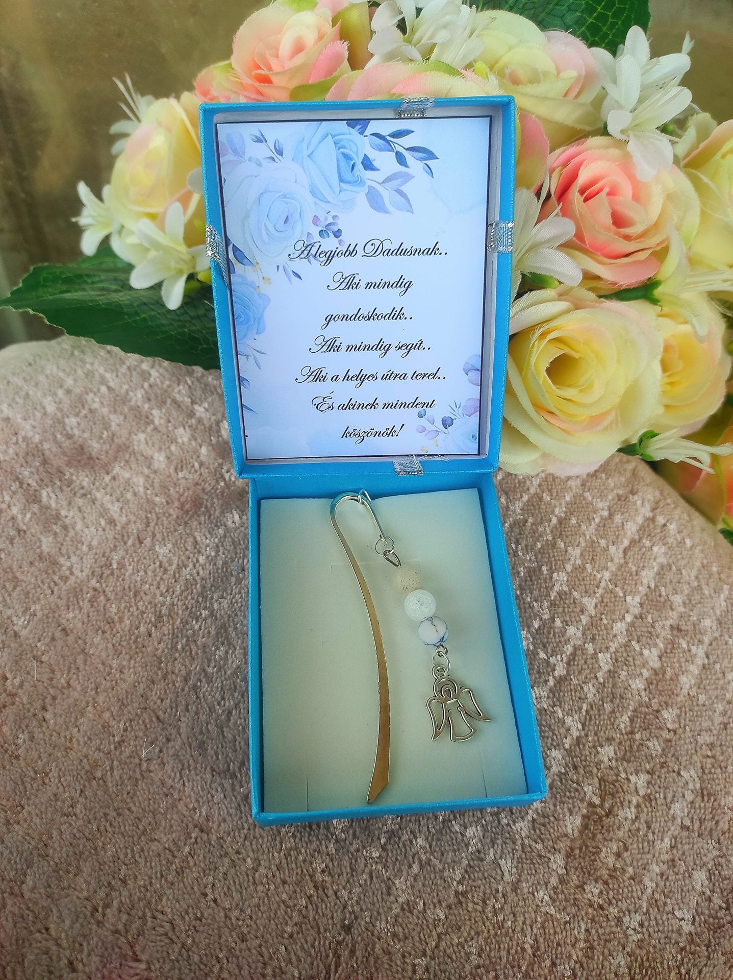 Dadus ajándék angyalos könyvjelző